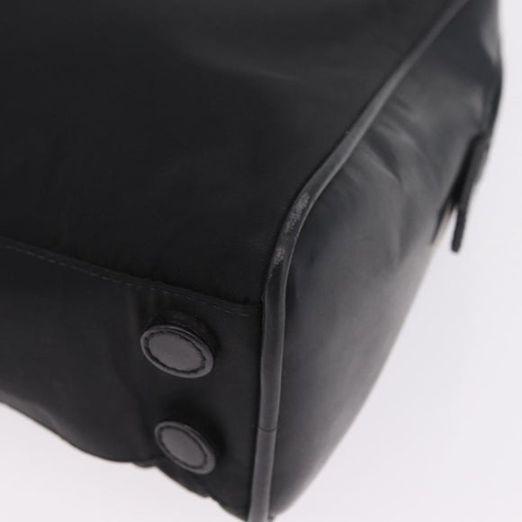 PRADA Hand Bag Nylon Black Silver Auth 216172