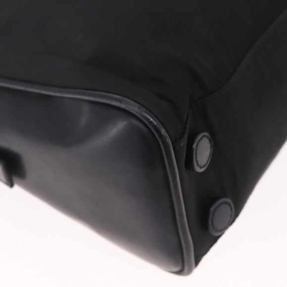 PRADA Hand Bag Nylon Black Silver Auth 216172
