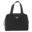 PRADA Hand Bag Nylon Black Silver Auth 216172-2