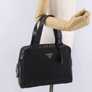 PRADA Hand Bag Nylon Black Silver Auth 216172-24