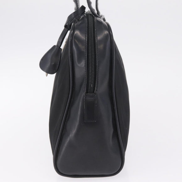 PRADA Hand Bag Nylon Black Silver Auth 216172