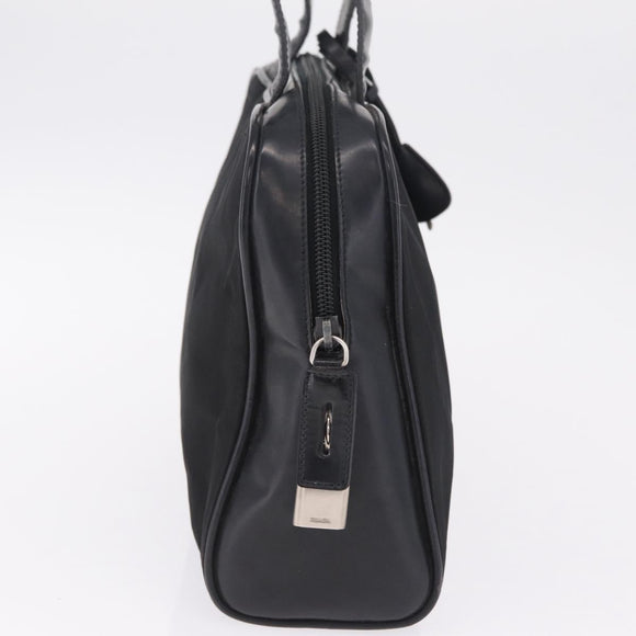 PRADA Hand Bag Nylon Black Silver Auth 216172
