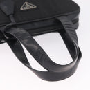 PRADA Hand Bag Nylon Black Silver Auth 216172-7