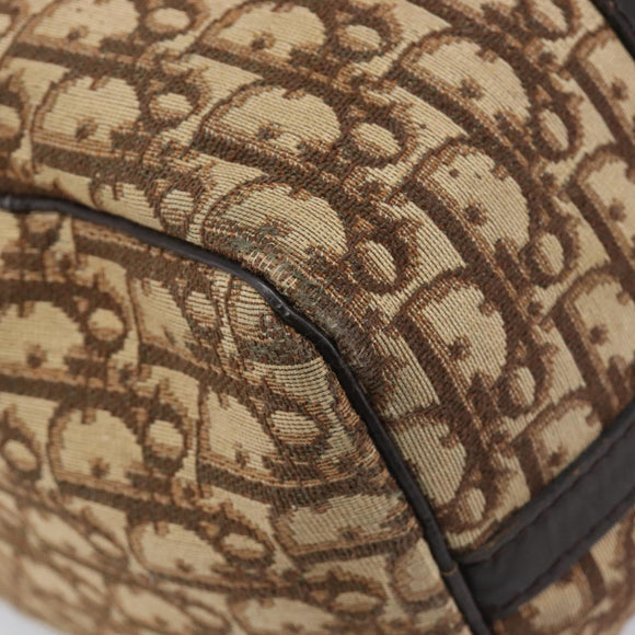 Christian Dior Trotter Canvas Boston Bag Beige Auth 216177