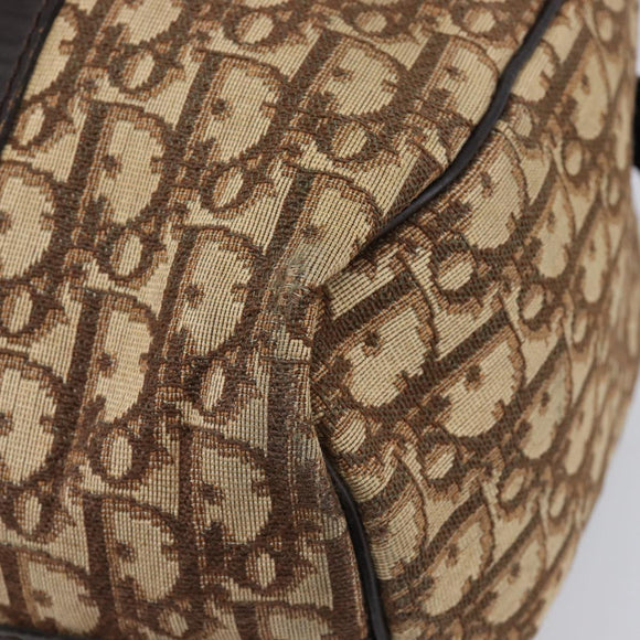 Christian Dior Trotter Canvas Boston Bag Beige Auth 216177