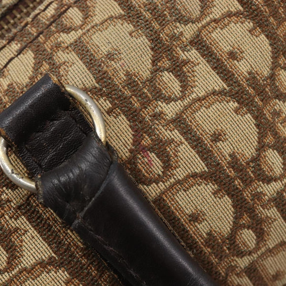 Christian Dior Trotter Canvas Boston Bag Beige Auth 216177