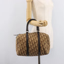 Christian Dior Trotter Canvas Boston Bag Beige Auth 216177-23