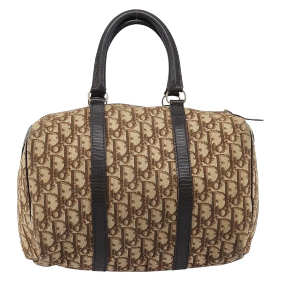 Christian Dior Trotter Canvas Boston Bag Beige Auth 216177