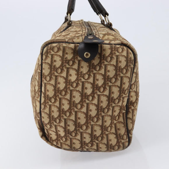 Christian Dior Trotter Canvas Boston Bag Beige Auth 216177