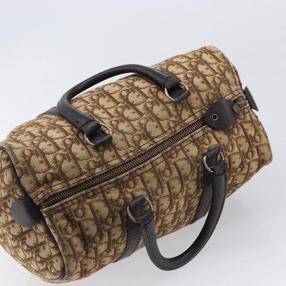 Christian Dior Trotter Canvas Boston Bag Beige Auth 216177