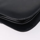 CELINE Shoulder Bag Leather Navy Gold Auth 216179-13