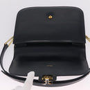 CELINE Shoulder Bag Leather Navy Gold Auth 216179-16