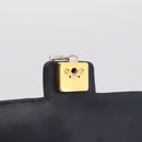 CELINE Shoulder Bag Leather Navy Gold Auth 216179-17