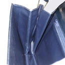 CELINE Shoulder Bag Leather Navy Gold Auth 216179-21