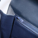 CELINE Shoulder Bag Leather Navy Gold Auth 216179-22