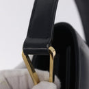 CELINE Shoulder Bag Leather Navy Gold Auth 216179-24