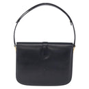 CELINE Shoulder Bag Leather Navy Gold Auth 216179-3