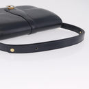 CELINE Shoulder Bag Leather Navy Gold Auth 216179-8
