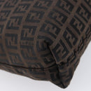 FENDI Zucchino Canvas Tote Bag Brown Black Auth 216183A-14