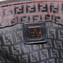 FENDI Zucchino Canvas Tote Bag Brown Black Auth 216183A-16
