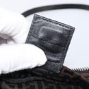 FENDI Zucchino Canvas Tote Bag Brown Black Auth 216183A-22