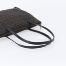 FENDI Zucchino Canvas Tote Bag Brown Black Auth 216183A-8