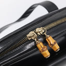 GUCCI Bamboo Tote Bag Patent leather Black Gold 001 3444 1650 Auth 216250-14
