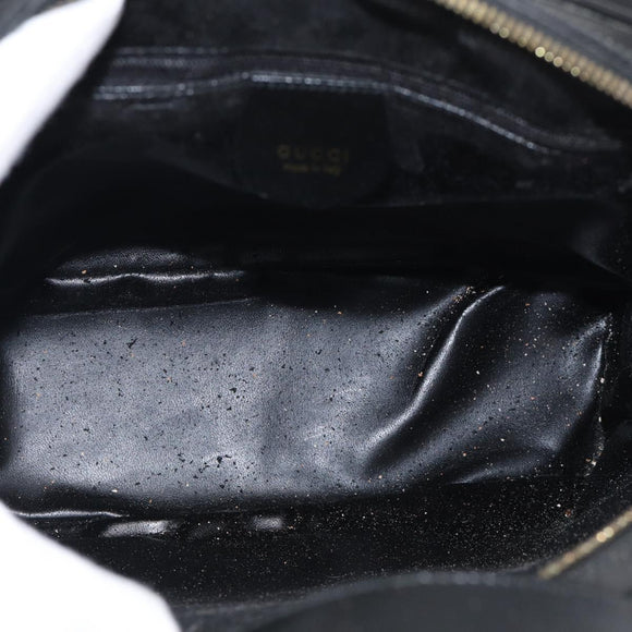 GUCCI Bamboo Tote Bag Patent leather Black Gold 001 3444 1650 Auth 216250