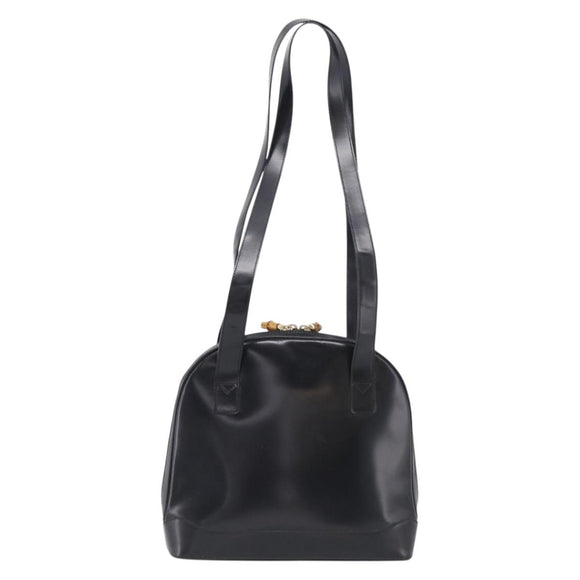 GUCCI Bamboo Tote Bag Patent leather Black Gold 001 3444 1650 Auth 216250