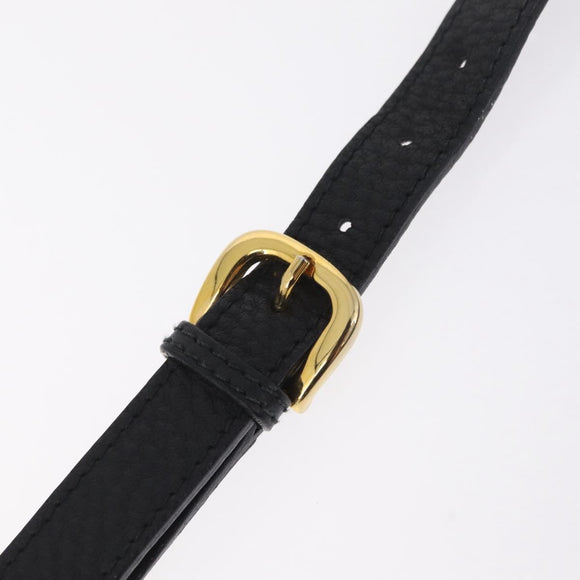 Valentino Shoulder Bag Leather Black Gold Auth 216251A
