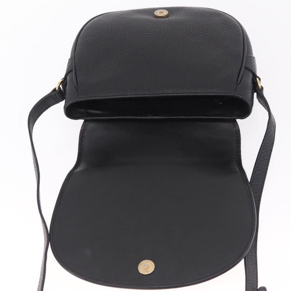 Valentino Shoulder Bag Leather Black Gold Auth 216251A