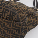 FENDI Zucca Canvas Shoulder Bag Brown Black Auth 216257-11
