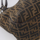 FENDI Zucca Canvas Shoulder Bag Brown Black Auth 216257-12