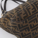 FENDI Zucca Canvas Shoulder Bag Brown Black Auth 216257-14