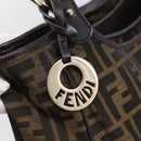 FENDI Zucca Canvas Shoulder Bag Brown Black Auth 216257-15