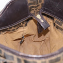 FENDI Zucca Canvas Shoulder Bag Brown Black Auth 216257-19