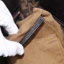 FENDI Zucca Canvas Shoulder Bag Brown Black Auth 216257-22