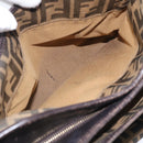 FENDI Zucca Canvas Shoulder Bag Brown Black Auth 216257-23