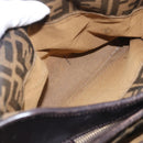 FENDI Zucca Canvas Shoulder Bag Brown Black Auth 216257-24