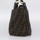 FENDI Zucca Canvas Shoulder Bag Brown Black Auth 216257-5