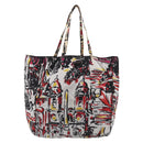 PRADA Tote Bag Nylon White Black Auth 216259-2