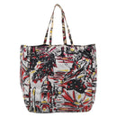 PRADA Tote Bag Nylon White Black Auth 216259-3