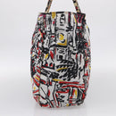 PRADA Tote Bag Nylon White Black Auth 216259-4