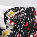 PRADA Tote Bag Nylon White Black Auth 216259-9