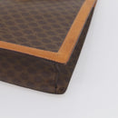CELINE Macadam Canvas Hand Bag PVC Leather Brown Gold Auth 216265-10