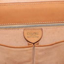 CELINE Macadam Canvas Hand Bag PVC Leather Brown Gold Auth 216265-15