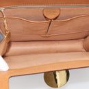 CELINE Macadam Canvas Hand Bag PVC Leather Brown Gold Auth 216265-16