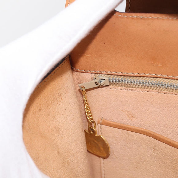 CELINE Macadam Canvas Hand Bag PVC Leather Brown Gold Auth 216265