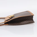 CELINE Macadam Canvas Hand Bag PVC Leather Brown Gold Auth 216265-4