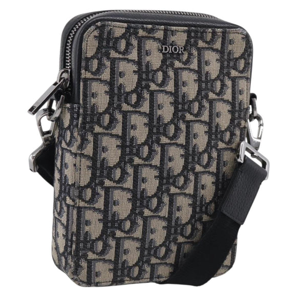 Christian Dior Trotter Canvas Oblique Messenger Pouch Bag Navy Auth 216266V